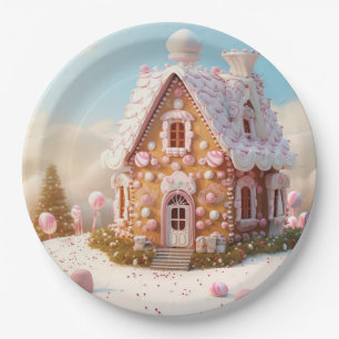 Gingerbread House Christmas Paper Plates