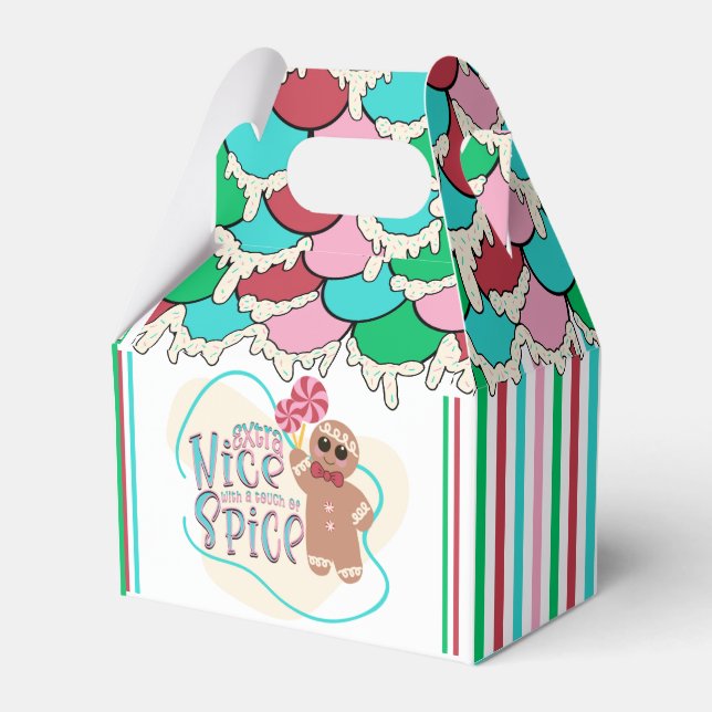 Gingerbread House Christmas Party Favor Box (Front Side)