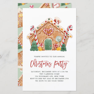 Gingerbread House Christmas Party Invitation