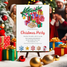 Gingerbread House Christmas Party Invitation Card