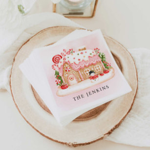 Gingerbread House Christmas Party Napkins