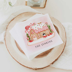 Gingerbread House Christmas Party Napkins at Zazzle