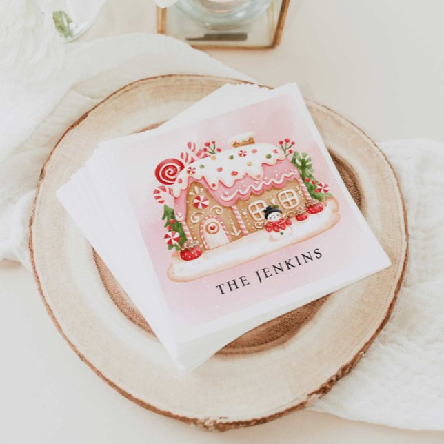 Gingerbread House Christmas Party Napkins (Personalized Gingerbread House Christmas party napkins
)