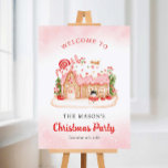 Gingerbread House Christmas Party Welcome Sign<br><div class="desc">Welcome your guests this festive season with our charming Gingerbread Christmas Party Welcome Sign! It's the perfect touch for your cozy gingerbread-themed party,  making every guest feel at home and sparking cheerful conversations. Turn your holiday gathering into an unforgettable celebration today! Matching items in our Gingerbread House Collection</div>