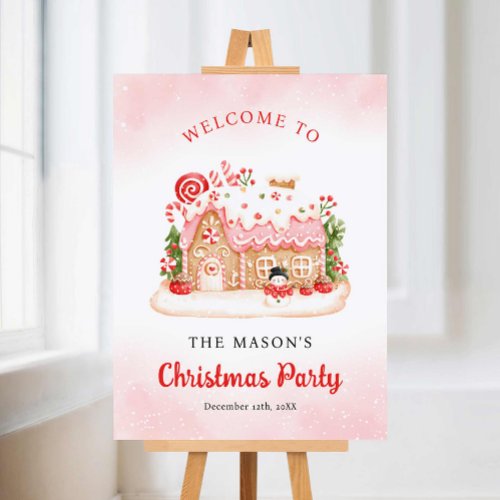 Gingerbread House Christmas Party Welcome Sign