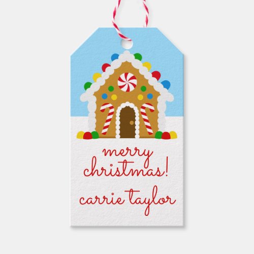 Gingerbread House Christmas Personalized Gift Tags