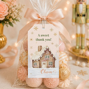 Gingerbread House Christmas Personalized Thank You Gift Tags