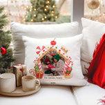 Gingerbread House Christmas Photo Throw Pillow<br><div class="desc">This Christmas Photo Pillow features a playful gingerbread house design. With a blend of joyful colors and festive Christmas charm. Matching items in our Gingerbread House Christmas Collection</div>
