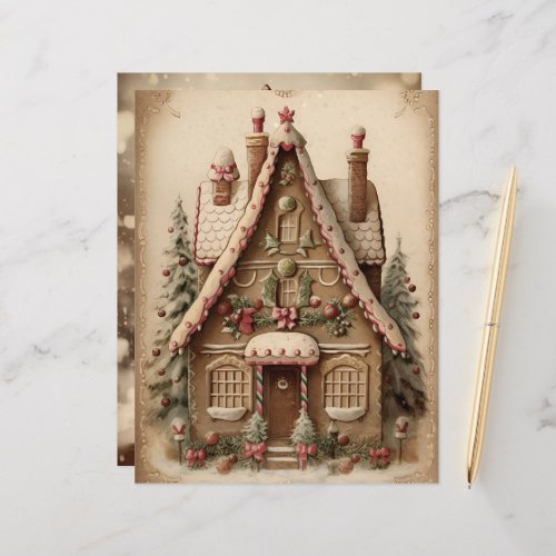 Gingerbread House Christmas Scrapbook Paper