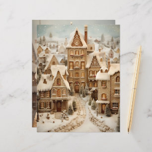 Gingerbread House Christmas Scrapbook Paper