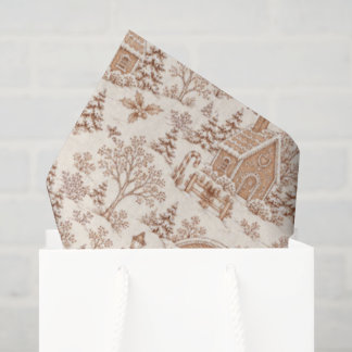 Gingerbread House Christmas Toile Tissue Paper