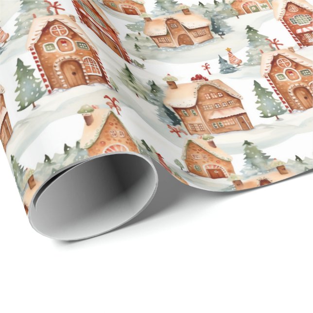 Gingerbread House Christmas Wrapping Paper (Roll Corner)