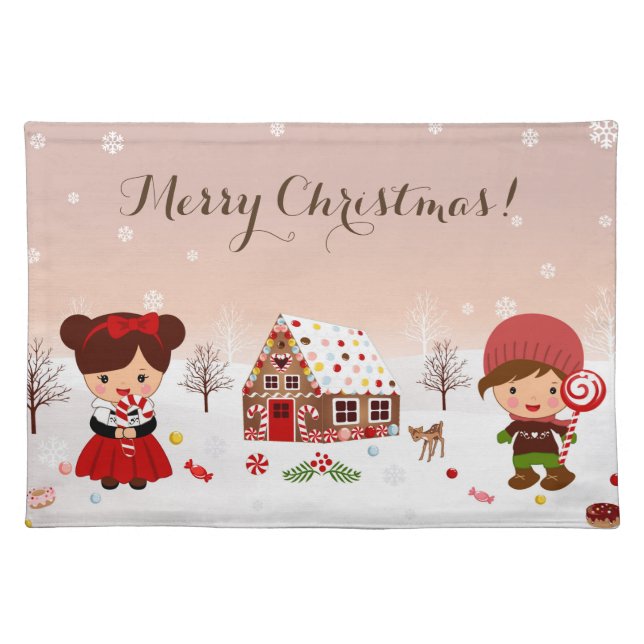 Gingerbread House Cloth Placemat (Front)