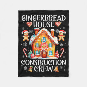 Gingerbread House Construction Crew Baking Christm Fleece Blanket