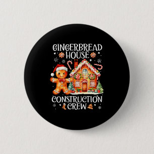 Gingerbread House Construction Crew Cookie Baking Button