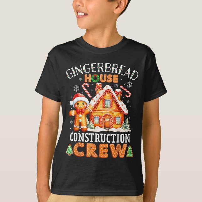 Gingerbread House Construction Crew Decorating Bak T-Shirt (Front)