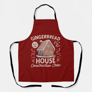 Gingerbread House Construction Crew Funny Xmas  Apron