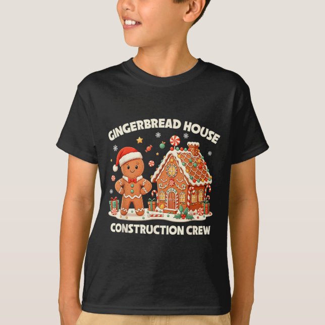 Gingerbread House Construction Crew Kids Men Women T-Shirt (Front)