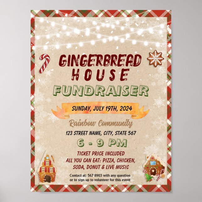 Gingerbread House Contest school template Poster (Front)