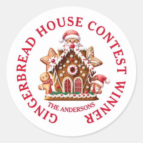 Gingerbread House Contest Winner Classic Round Sticker