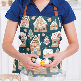 Gingerbread House Cookie Christmas Holidays Winter Apron
