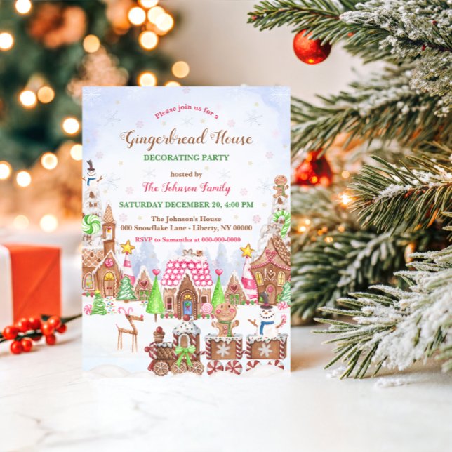 Gingerbread House Cookie Decorating Party Invitation (Creator Uploaded)