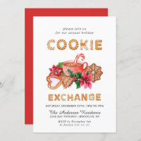 Gingerbread House Cookie Exchange Christmas Party Invitation