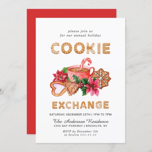 Gingerbread House Cookie Exchange Christmas Party Invitation