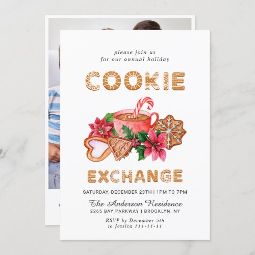 Gingerbread House Cookie Exchange Christmas Party Invitation