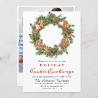 Gingerbread House Cookie Exchange Christmas Party Invitation