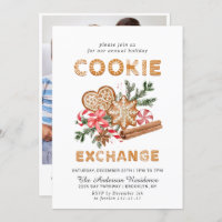 Gingerbread House Cookie Exchange Christmas Party Invitation