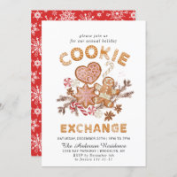 Gingerbread House Cookie Exchange Christmas Party Invitation