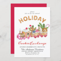 Gingerbread House Cookie Exchange Christmas Party Invitation