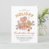 Gingerbread House Cookie Exchange Christmas Party Invitation