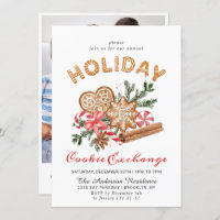 Gingerbread House Cookie Exchange Christmas Party Invitation