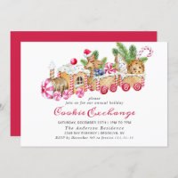 Gingerbread House Cookie Exchange Christmas Party Invitation