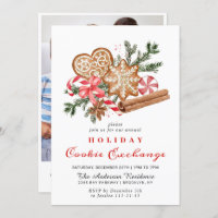 Gingerbread House Cookie Exchange Christmas Party Invitation