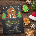 Gingerbread House Cookie Exchange Christmas Party Invitation<br><div class="desc">Celebrate Christmas in style this year with these trendy cookie exchange holiday party invitations. The design is easy to personalize with your own wording and your guests will be thrilled when they receive these fabulous invites.</div>