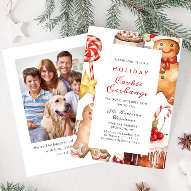 Gingerbread House Cookie Exchange Christmas Party Invitation (Creator Uploaded)