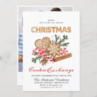 Gingerbread House Cookie Exchange Christmas Party Invitation