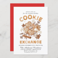 Gingerbread House Cookie Exchange Christmas Party Invitation