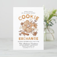 Gingerbread House Cookie Exchange Christmas Party Invitation