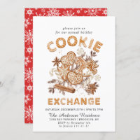 Gingerbread House Cookie Exchange Christmas Party Invitation