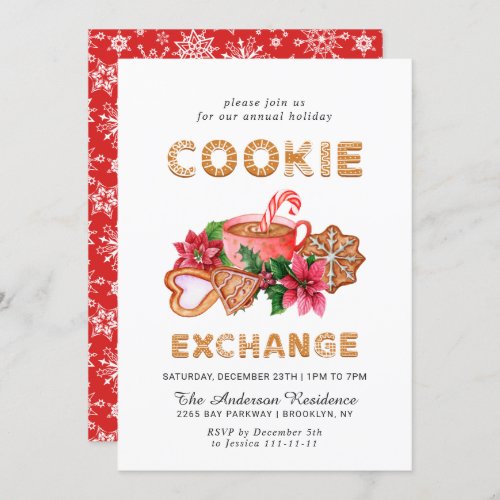 Gingerbread House Cookie Exchange Christmas Party Invitation