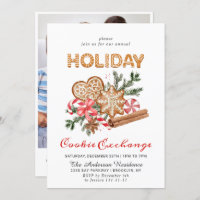 Gingerbread House Cookie Exchange Christmas Party Invitation