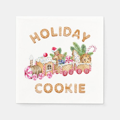 Gingerbread House Cookie Exchange Christmas Party Napkins