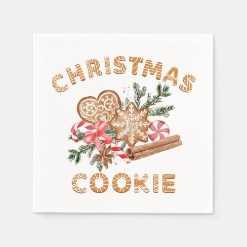 Gingerbread House Cookie Exchange Christmas Party Napkins