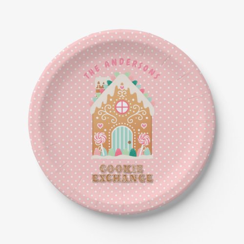 Gingerbread  House  Cookie Exchange Personalized  Paper Plates