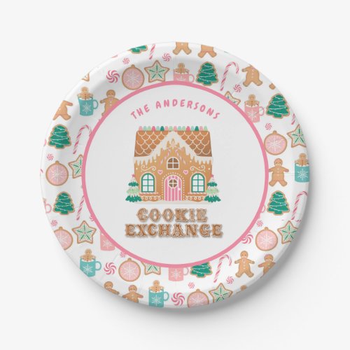 Gingerbread  House  Cookie Exchange Personalized  Paper Plates