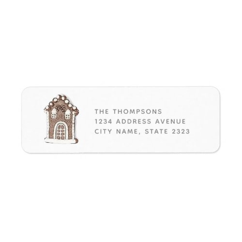 Gingerbread House Cookie Holiday Return Address Label